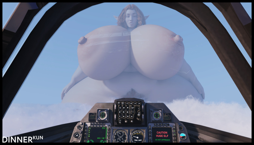 1girls 3d breasts_bigger_than_head curvy dinner-kun elf elf_ears female giantess gigantic_breasts goddess huge_breasts hyper hyper_breasts medium_hair nipples nude nude_female plump pointy_ears pov sky voluptuous watermark zoey_nielson