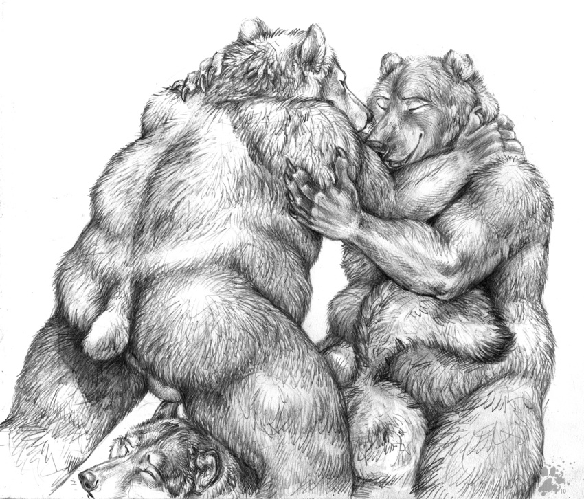 anal bear blotch canine fat furry furry_only gay male threesome two