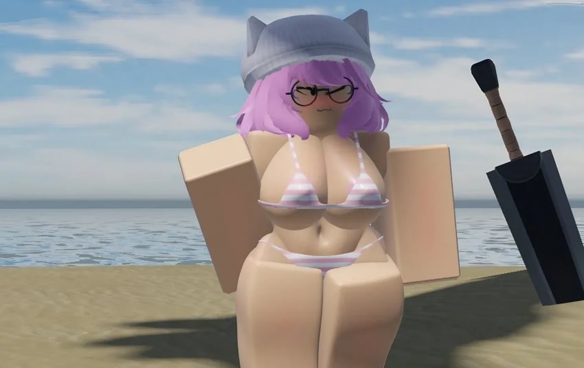 1girls 3d akasor big_sword bikini breasts combat_warriors dragonslayer_(sword) niki_okarin roblox roblox_avatar roblox_game sword tagme thighs