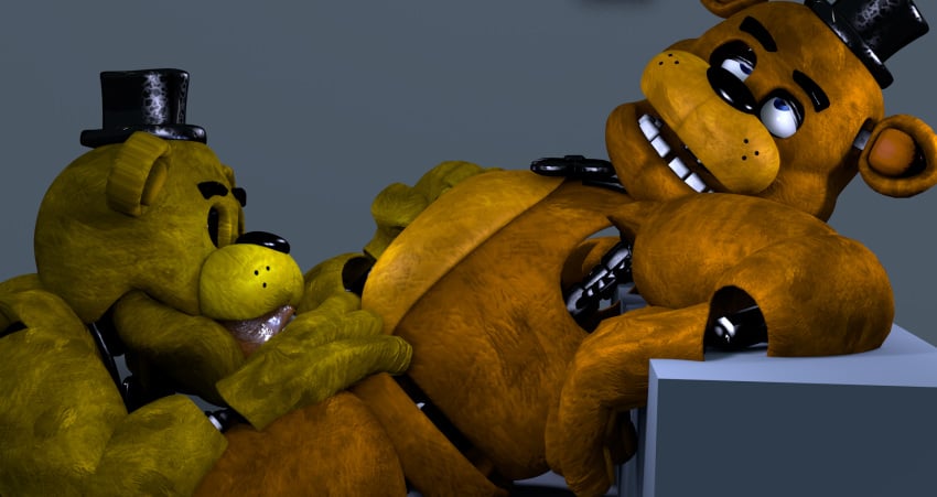 2boys 3d animatronic bear bears blowjob blue_eyes face_fucking five_nights_at_freddy's freddy_(fnaf) gay gay_blowjob gay_sex golden_freddy_(fnaf) ingame_model knees_up kneesocks male/male nsfwfrasty21 oral oral_penetration oral_sex penis penis_in_mouth robot sex sucking sucking_penis tagme video_games yellow_body