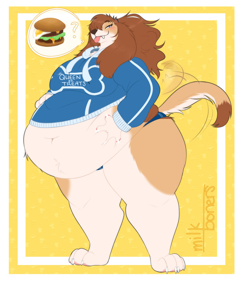 big_belly big_breasts breasts canine female furry june_(largefluffydog) kibblesyourbits overweight overweight_female tagme