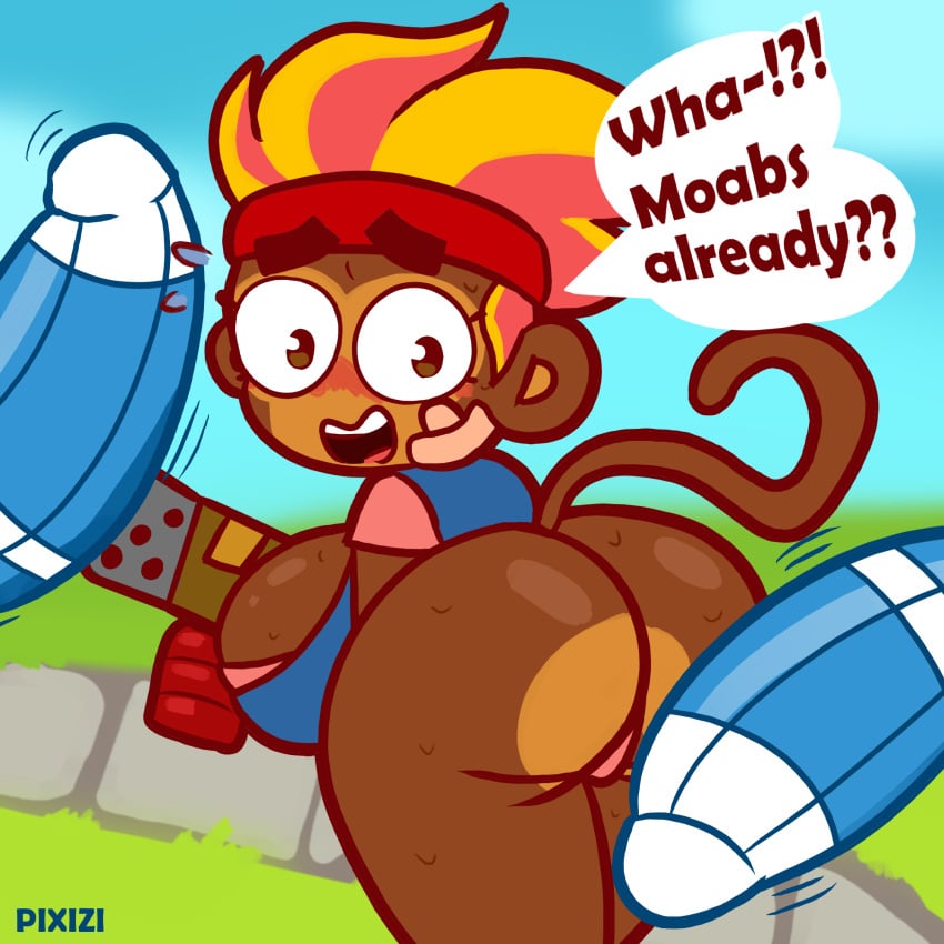 ass big_penis bloons_td_6 bloons_tower_defense furry gwendolin massive_ornary_air_blimp monkey_girl pixizi shocked_expression surprised surprised_expression surrounded_by_penises sweat