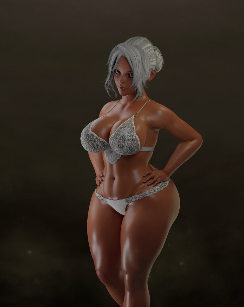 1girls 3d absurd_res bra breasts busty cleavage cursedmadara dark-skinned_female dark_skin female female_only hi_res huge_breasts large_breasts mabui mature mature_female naruto naruto_(series) naruto_shippuden panties solo underwear