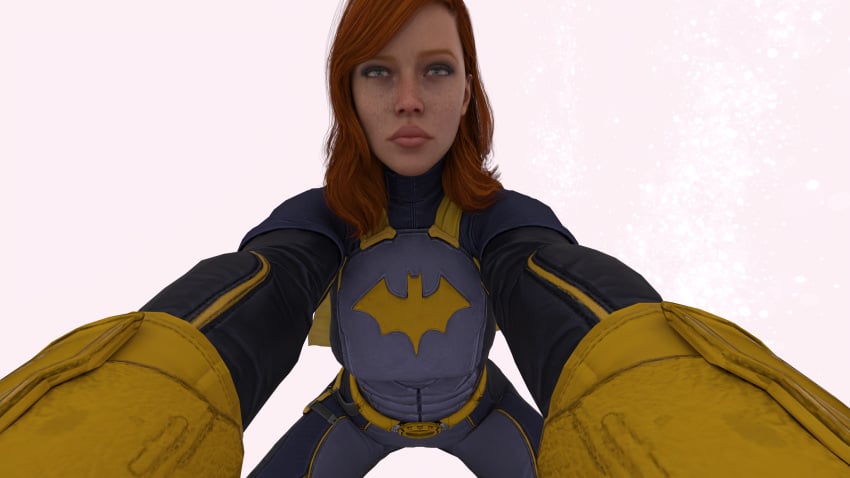 1girls 3d barbara_gordon batgirl batgirl_(gotham_knights) batman_(series) clothed dc dc_comics female female_only fully_clothed gotham_knights pov pov_eye_contact red_hair skoobrya solo