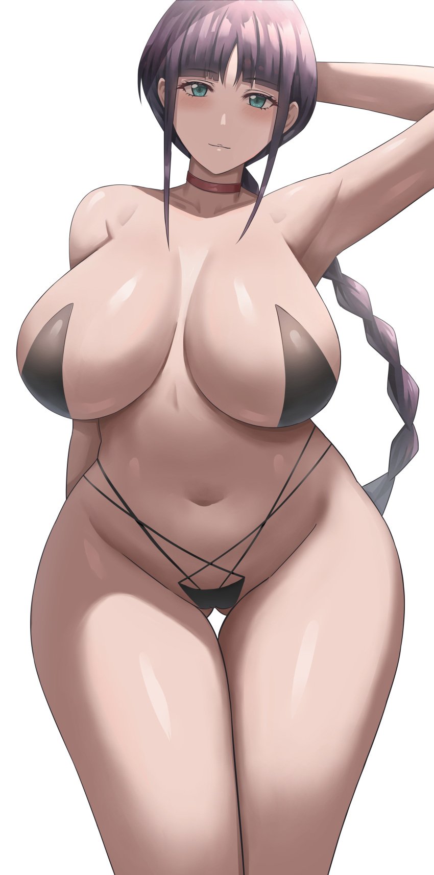 1girls absurd_res black_hair bleach blue_eyes breasts female hi_res hips huge_breasts jasony kurotsuchi_nemu light-skinned_female light_skin long_hair massive_breasts simple_background thick_thighs thighs voluptuous wide_hips