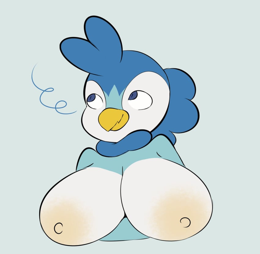 big_breasts breasts female piplup plantedpot pokemon pokemon_(species) tagme