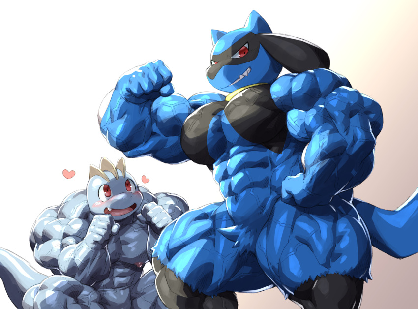 abs biceps gay kuroma machop male male_focus male_only muscle muscles muscular muscular_arms muscular_ass muscular_back muscular_legs muscular_male muscular_thighs nipples pecs pokemon riolu tail