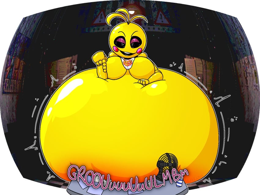 1girls animatronic blahblah866 chicken fat female five_nights_at_freddy's five_nights_at_freddy's_2 imminent_vore morbidly_obese_female robot scottgames toy_chica_(fnaf)