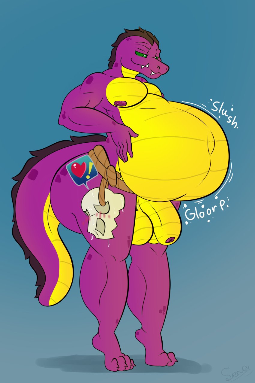 absurd_res after_vore alligator alligatorid anthro award balls belt blush bone claws crocodilian death digestion digestion_noises duo fatal fatal_vore feet foreskin genitals hands_on_hips hi_res invader_(invaderthegator) male male/male octariax penis reptile rope scalie servo117 skull smug smug_expression smug_face smug_grin snuff standing tail toe_claws trophy uncircumcised unretracted_foreskin vore