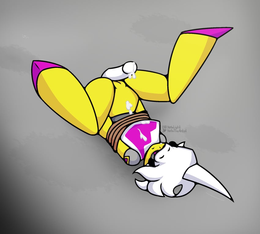 1girls cum disembodied_penis female_focus female_only geometry_dash robot robot_girl rope_bondage rubbing_pussy trianna_(yellolight) yellolight