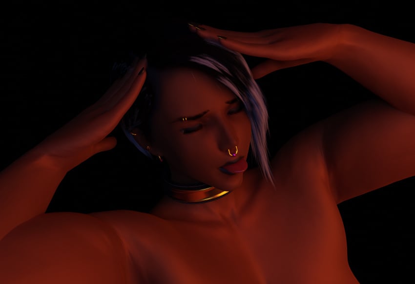 3d angry_face angyzinn bbw big_breasts big_butt black_sclera bleh blender chubby eyebrow_piercing glowing_eyes golem karen_haircut nose_piercing original_character pinup posed septum_piercing solo zinneera