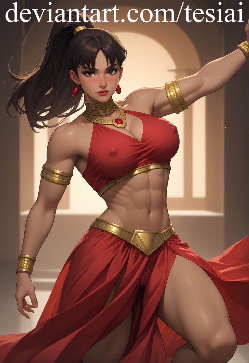 abs ai_generated ass big_ass big_breasts breasts crime_syndicate dc dc_comics justice_league:_crisis_on_two_earths mary_batson muscular muscular_female superwoman superwoman_(mary_batson) tesiai thick_thighs thunder_thighs wide_hips