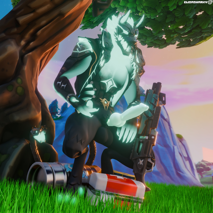 3_heads absurd_res animal_genitalia animal_penis anthro balls black_body black_fur blender_(software) blue_body blue_fur canid canid_demon canine canine_genitalia canine_penis cerberus cerberus_(fortnite) crouching demon elisasharky_(artist) epic_games european_mythology fortnite fur genitals gesture glowing glowing_body glowing_genitalia glowing_penis greek_mythology hellhound hi_res huge_filesize inviting_to_sex knot living_tail looking_at_viewer male male_only mammal multi_head mythological_canine mythological_creature mythology outdoor_nudity outside penis reptile scalie snake snake_tail solo suggestive suggestive_gesture tail unusual_anatomy unusual_tail weapon