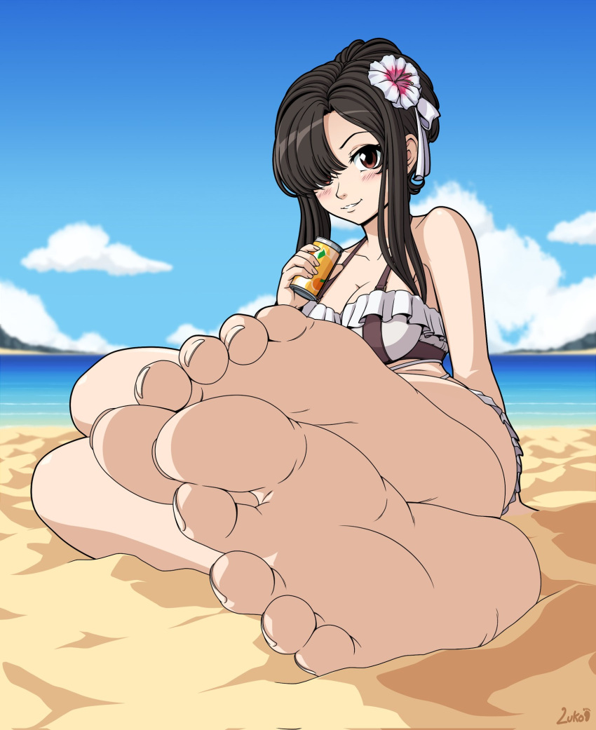 feet feet_up final_fantasy final_fantasy_vii foot_fetish soles swimsuit swimwear tifa_lockhart toes toes_scrunch zuko_(artist)