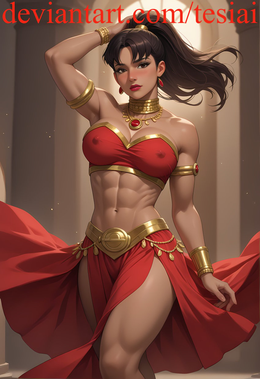 abs ai_generated ass big_ass big_breasts breasts crime_syndicate dc dc_comics justice_league:_crisis_on_two_earths mary_batson muscular muscular_female superwoman superwoman_(mary_batson) tesiai thick_thighs thunder_thighs wide_hips