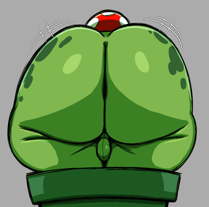 1boy ass balls bent_over big_ass bubble_butt fat_ass femboy grey_background huge_ass inuzu large_ass male male_only mario_(series) piranha_plant plant png rear_view simple_background solo thick_ass tongue tongue_out warp_pipe