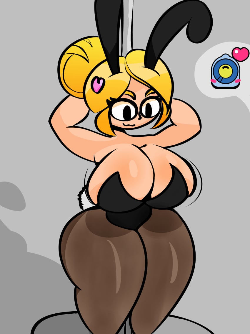 big_breasts blonde_hair brawl_stars bunny_costume bunny_ears bunny_tail bunnysuit makiro69 piper_(brawl_stars) rico_(brawl_stars) supercell thick_thighs