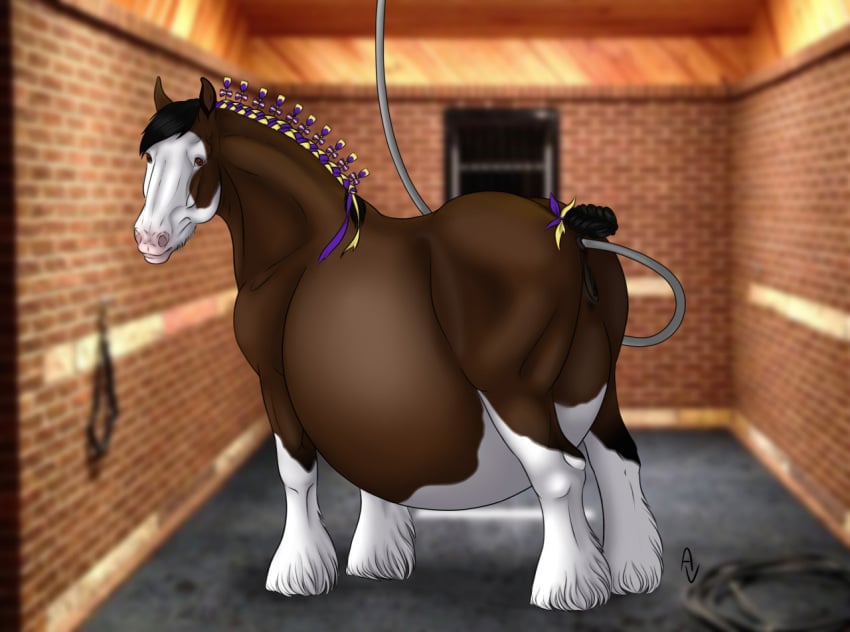 2022 alexvalyutin anal_inflation anatomically_correct anatomically_correct_anus anatomically_correct_genitalia anatomically_correct_pussy animal_genitalia animal_pussy anus ass belly bestiality big_belly braided_mane brown_body brown_eyes clydesdale digital_media_(artwork) draft_horse equid equine equine_anus equine_pussy facial_markings female feral fetlocks genitals head_markings hooves horse hose hose_in_butt hose_inflation hyper hyper_belly inflation mammal markings pink_nose presenting presenting_anus presenting_hindquarters presenting_pussy pussy quadruped raised_tail short_tail signature solo water_inflation white_body zoophilia