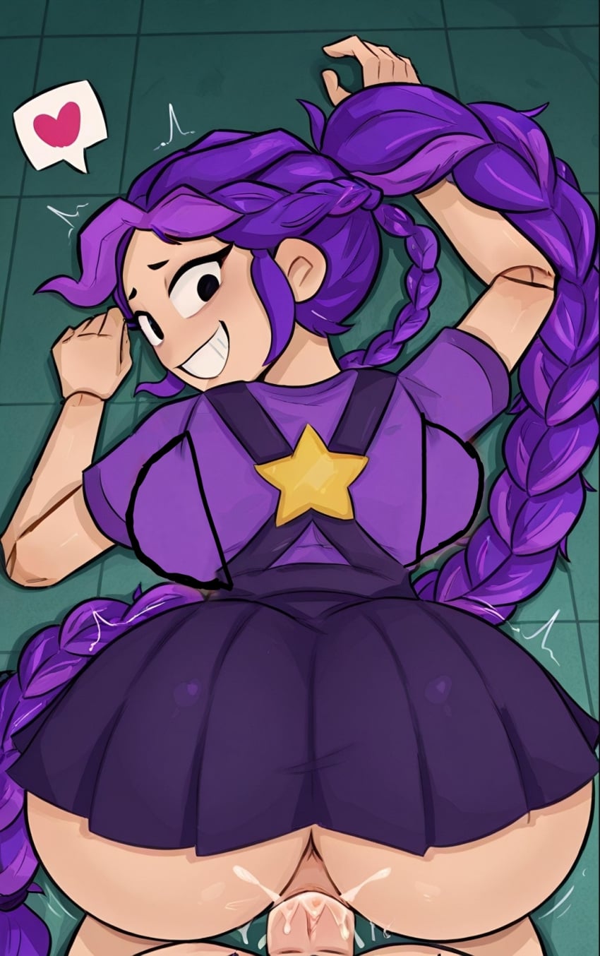 ai_generated big_ass big_breasts braided_hair cum_inside female female_only from_behind lily_lovebraids poppy_playtime poppy_playtime_(chapter_5) purple_hair
