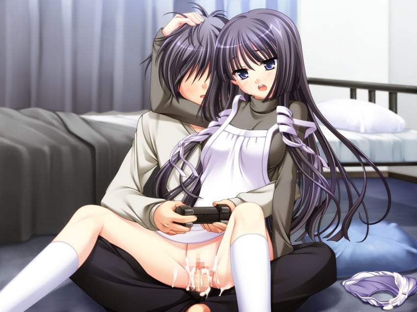 black_hair censored cum game_cg long_hair minagami_sakuya odawara_hakone sex tasogare_no_sinsemilla