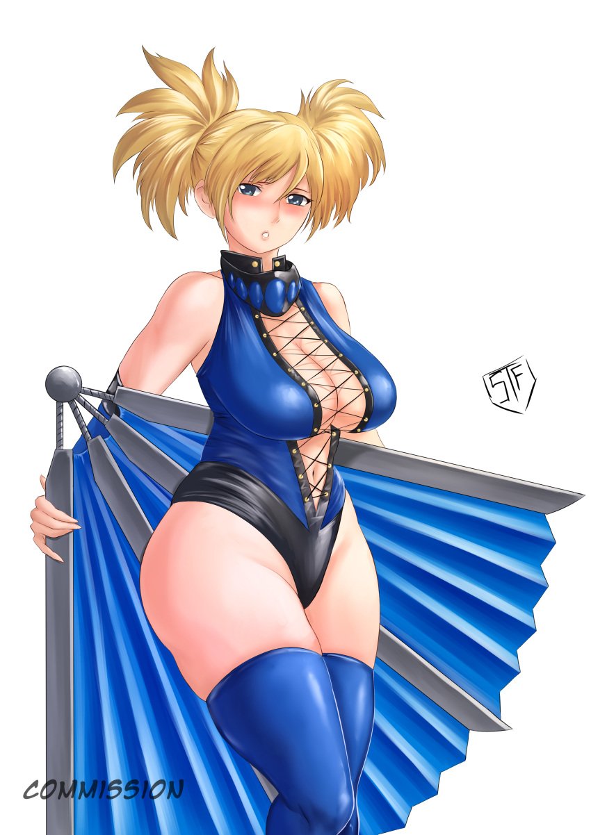 1girls big_breasts blonde_hair blush boruto:_naruto_next_generations breasts busty center_opening cleavage commission cosplay costume fan feet_out_of_frame fighting_pose fighting_stance folding_fan high_resolution holding_object holding_weapon hourglass_figure kitana_(cosplay) large_breasts leotard long_hair looking_at_viewer mask milf mortal_kombat naruto naruto:_the_last naruto_(series) naruto_shippuden navel outfit pinup pose posing revealing_clothes sgt_thicc_fury skirt temari thunder_thighs tied_hair tight_clothing twintails unmasked voluptuous watermark weapon wide_hips