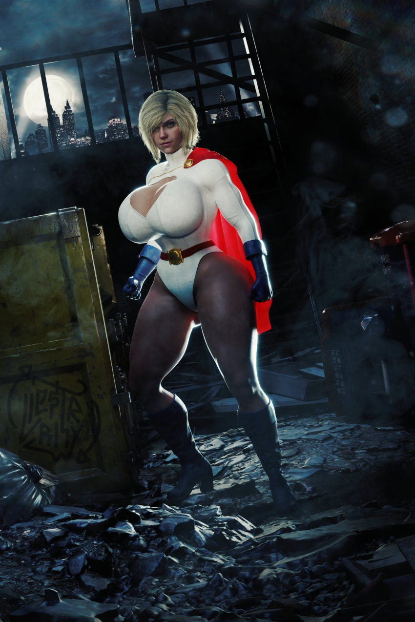 1girls 3d ass belt big_ass big_breasts big_butt blender blonde blonde_female blonde_hair blue_boots blue_eyes blue_gloves booty_shorts breasts butt cape city city_background city_nights curvy curvy_body curvy_female curvy_figure curvy_hips dc dc_comics detailed detailed_background female female_focus female_only garbage_bags gloves hourglass_figure huge_ass huge_breasts huge_butt huge_lips huge_thighs injustice injustice_2 kara_zor-l karen_starr ladder large_ass large_breasts large_butt light-skinned_female light_skin looking_at_viewer moon moon_background night pale-skinned_female pale_skin power_girl realistic red_belt red_cape rhywlad short_hair smile smiling smiling_at_viewer solo solo_female solo_focus superman_(series) thick_ass thick_thighs thighs voluptuous voluptuous_female white_suit wide_hips