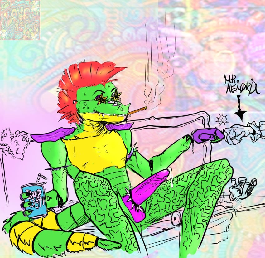 1boy absolutepenis69 alligator alligatorid animatronic anthro balls ballsack big_cock big_penis boner bracelet claws cock cock_ring crocodile crocodilian crocodylid daycare_attendant_(fnaf) digital_drawing_(artwork) digital_media_(artwork) drugs erect_penis erection fangs finger_claws fingerless_gloves five_nights_at_freddy's five_nights_at_freddy's:_security_breach foreskin foreskin_folds furry glans glowing_penis green_body green_skin holding_drink holding_object huge_cock intact machine male male_only mohawk_(hairstyle) montgomery_gator_(fnaf) penile penis precum precum_drip precum_on_penis precum_string presenting_penis red_hair retracted_foreskin ring robot scottgames scrotum sharp_teeth shoulder_pads simple_background smoke smoking smoking_cigarette solo solo_anthro spiked_bracelet star_glasses sundrop sunglasses testicles two_tone_body two_tone_skin two_tone_tail uncut vein veiny_penis video_games