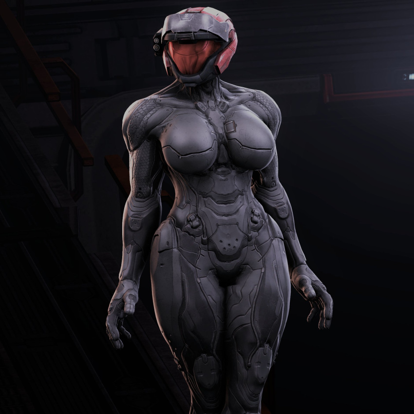 1girls 3d bodysuit breasts female_spartan_(halo) halo_(series) helmet human madis259 muscular_female skin_tight solo solo_female spartan_(halo)