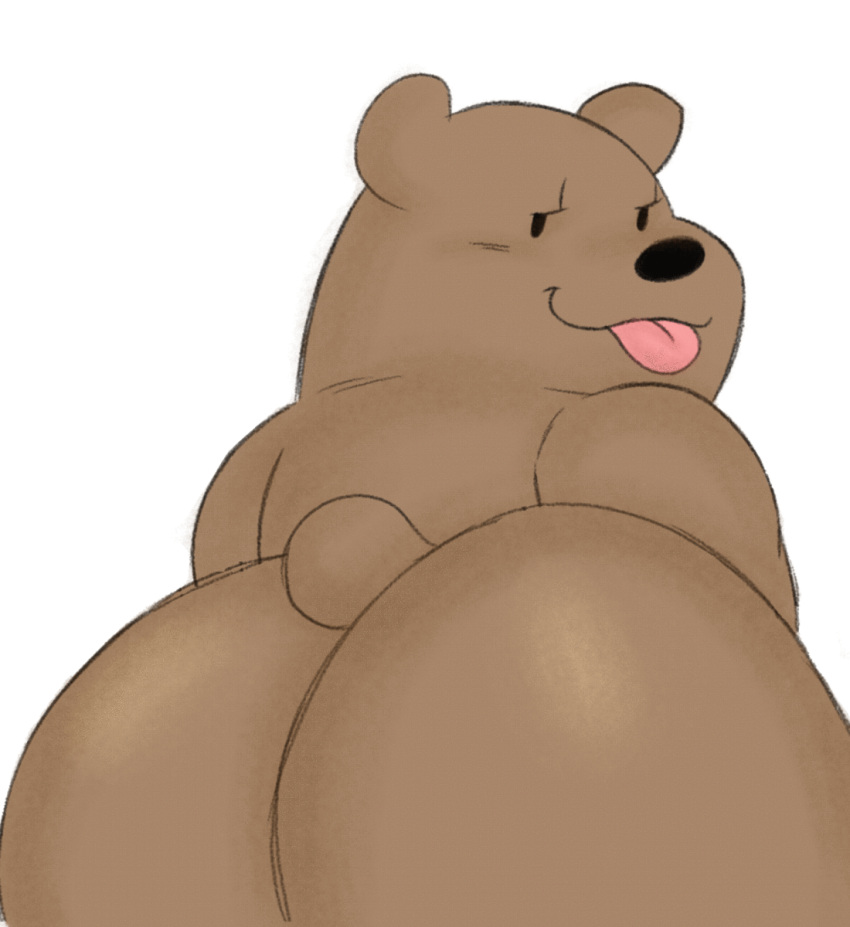 animated ass ass_focus bear big_ass brown_bear brown_fur filthyopossum furry ginormous_ass grizzly_(wbb) male_only solo solo_male tagme tail teasing tongue_out we_bare_bears