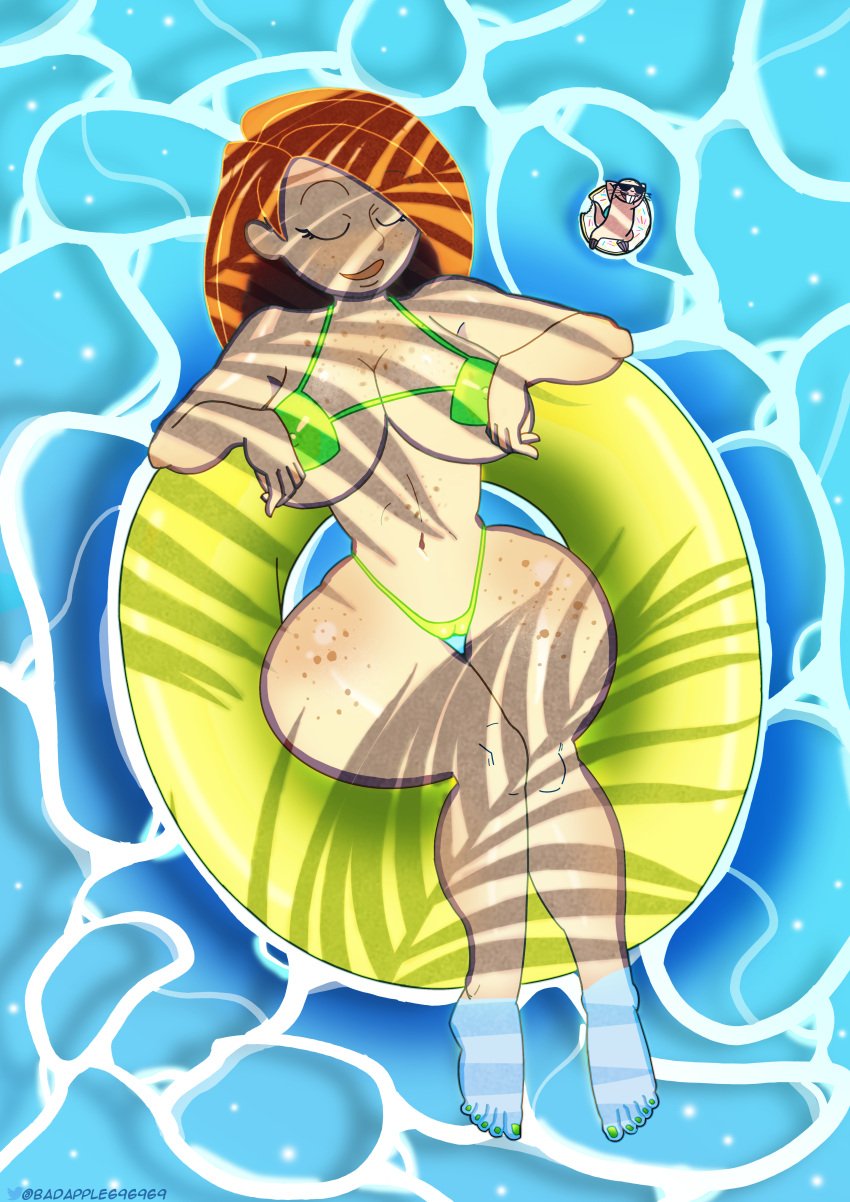 1girls background badapple69 barefoot big_breasts big_butt big_hips big_thighs blush cartoony closed_eyes curvy cute disney disney_channel floating freckles freckles_on_ass freckles_on_breasts freckles_on_chest ginger ginger_hair girl green_swimsuit huge_ass huge_breasts huge_thighs kim_possible kimberly_ann_possible laying_on_back pool red_hair relaxing rufus_(kim_possible) self_upload smiling summer swimming_pool swimsuit thick_ass thick_legs thick_lips thick_thighs voluptuous watermark western_art