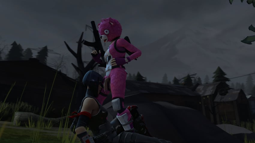 1girls 3d cuddle_team_leader feiminn female fortnite futa_on_female futanari penis_on_face shadow_ops