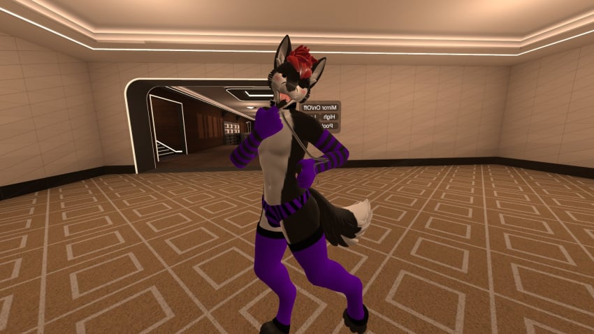 3d anthro anthro_only black_fur canid canine dark_fur fox fur furry furry_only light_belly male naughtyblackfox tagme twitter vr_media vrchat vrchat_avatar white_belly white_fur