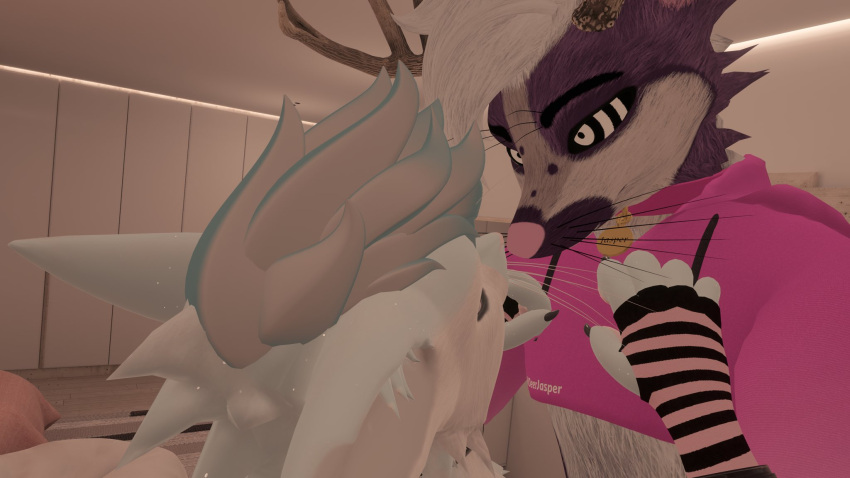 anthro anthro_only bleatmeoff blue_fur canid canine fur furry_only light_belly male_only no_vanity rexouium tagme twitter url vr_media vrchat white_belly white_fur