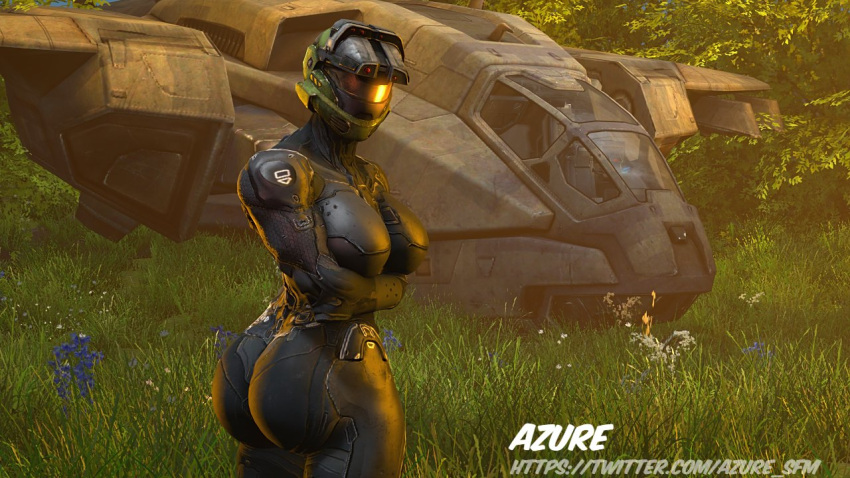 1girls 3d ass azuresfm bodysuit breasts female_spartan_(halo) halo_(series) helmet solo solo_female spartan_(halo)