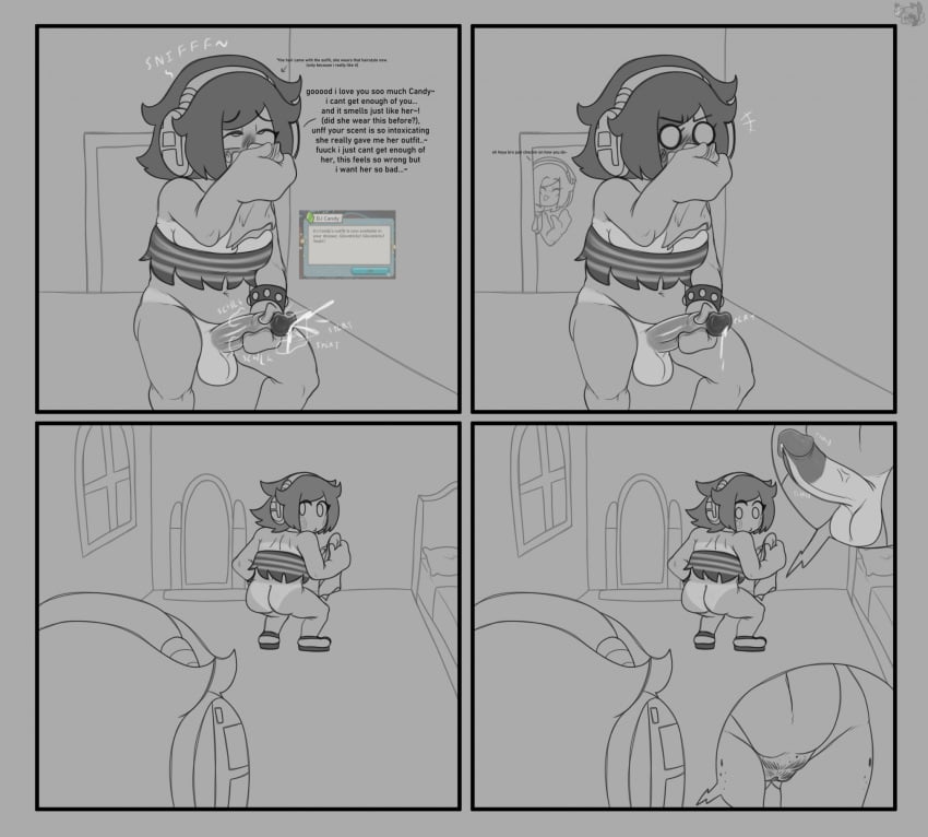 1futa 1girl1futa 1girls 2girls artist_logo balls ballsack blush blush_lines breasts comic_panel dj_candy ebiinari electronic_arts erect_penis erection futanari greyscale hairy_pussy hand_on_penis headphones looking_at_another looking_back masturbation mysims oc original_character panel panels penis precum pubes pubic_hair pussy sniffing sniffing_clothes tagme tanline tanlines text torn_clothes torn_clothing vagina watermark