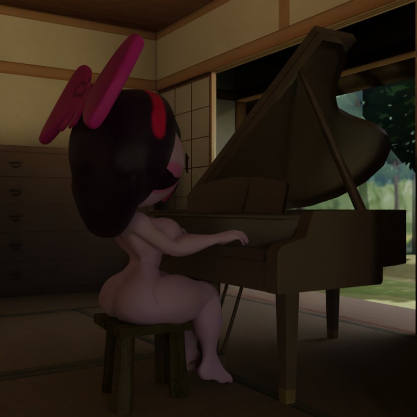 1girls 3d 3d_(artwork) barefoot big_ass big_breasts black_eyes black_hair blush blush_stickers bow bow_in_hair breasts closed_eyes completely_nude completely_nude_female female female_only friday_night_funkin friday_night_funkin_mod full_body geo29 girl_(sock.clip) happy naked naked_female nude nude_female open_mouth open_smile pink_bow pink_skin playing_piano pussy short_hair sit smile solo solo_female standing twinsomnia