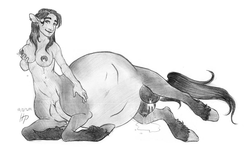 1girls absurd_res animal_humanoid belly big_belly bodily_fluids breast_milking breast_squish breasts centaur crotchboobs equid equid_humanoid equid_taur equine equine_humanoid equine_taur female female_only hi_res hooves humanoid humanoid_taur kevira065 lactating leaking looking_at_viewer mammal mammal_humanoid mammal_taur monochrome naked nude pregnant pregnant_female solo squish taur udders