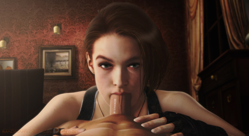 1girls 3d blowjob brazil brazilian brazilian_male brown-skinned_male brown_body brown_skin capcom carlos_oliveira female imaginarydigitales jill_valentine jill_valentine_(sasha_zotova) latino latino_male light-skinned_female light_skin male/female male_pov resident_evil resident_evil_3 resident_evil_3_remake