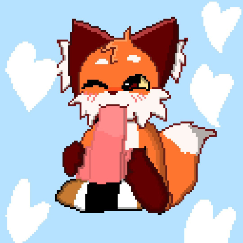 1:1 :3 animal_genitalia animal_penis anthro aworgfen_(artist) ball_grab balls balls_touching big_penis blush canid canine digital_media_(artwork) duo fan_character fellatio female feral foot_fetish foot_play footjob fox genitals gloves_(marking) heart inner_ear_fluff licking male male/female mammal markings one_eye_closed oral pappy_(vkontakte) paws penile penis penis_lick pixel_(artwork) red_fox sex smile tail tongue tongue_out tuft uwu