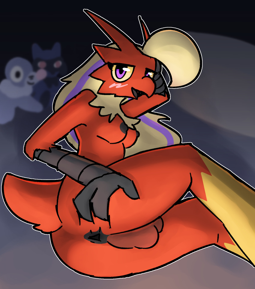 anthro anus ass avian bedroom bedroom_eyes blaziken breasts butt_grab furry futa_sans_pussy futanari generation_3_pokemon generation_4_pokemon generation_7_pokemon gynomorph hand_on_butt hi_res intersex narrowed_eyes nintendo nipples otterjunk pillow plushie pokémon_(species) pokemon pokemon_(species) popplio presenting presenting_anus presenting_hindquarters racha_(otterjunk) riolu seductive solo spread_butt spreading video_games