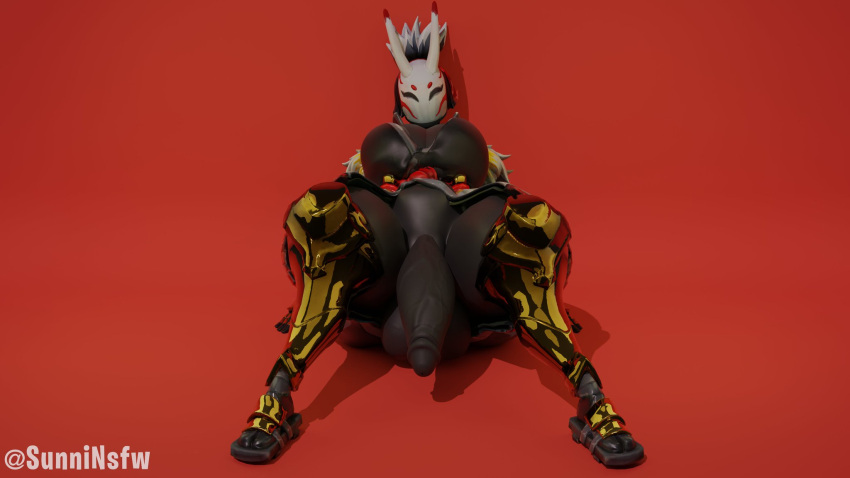 1futa 3d armor armored_boots ass balls big_breasts big_penis clothed clothing exposed_penis flaccid fortnite futa_only futanari futasunstrider huge_cock mask masked masked_futa nara_(fortnite) no_panties penis solo sunninsfw thick thick_ass upskirt