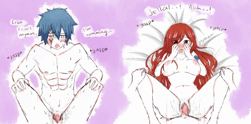 breasts erza_scarlet fairy_tail jellal_fernandes legs_held_open penis_in_pussy tuna_purr