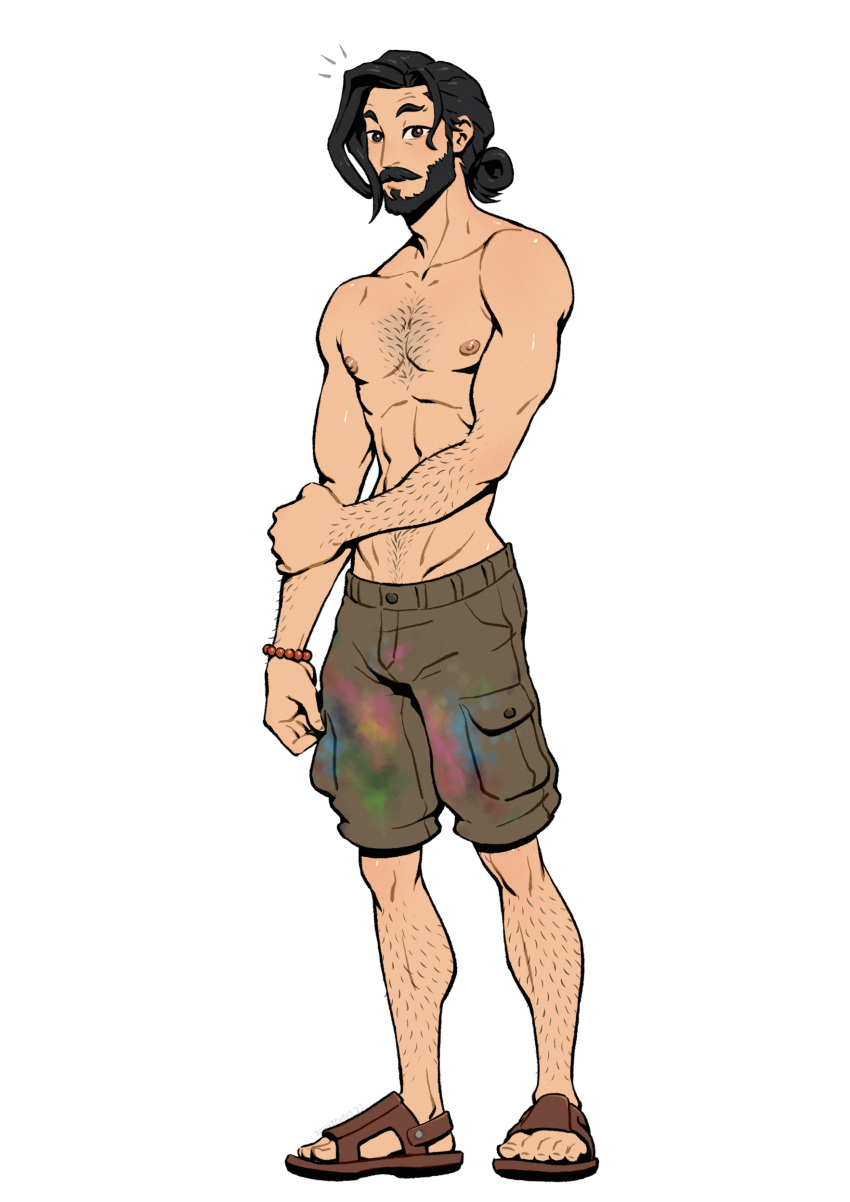 1boy abs beard black_eyes black_hair body_hair bulge dilf dilftown east_asian east_asian_male facial_hair flaccid hairy_male human lean_muscle long_hair_male male male_nipples male_only manly mature_male mitsuteru_shikishima muscles muscular_male mustache pecs schizoid shirtless_male slender_male solo solo_male twitter_user_oc