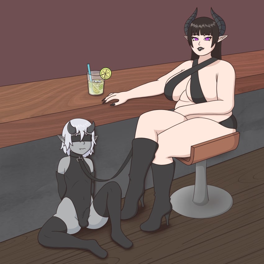 1boy 1girls alcohol bar belly big_ass big_belly big_breasts big_dom_small_sub bigger_dom bigger_female blindfold blush bound breasts brown_hair bully bullying chubby clothed clothed_male_nude_female death_by_snoo_snoo demon demon_girl demon_horns dominant dominant_female embarrassed erection erection_under_clothes fat female female_on_femboy female_on_top femboy femboy_with_female femdom forced gentle_femdom gentle_mommy goth goth_girl grey_body grey_skin heavy_blush horns horny humiliation imp large_ass large_breasts larger_female legs love male malesub mommy_kink monster_girl noncon nonconsensual overweight ownership pale-skinned_female pale_skin panties penis piercings plump pub purple_eyes reluctant reluctant_sub shorter_male sissification sissy size_difference size_play slave smaller_male spats straight submissive submissive_male succubus taller_female thick_thighs tight_clothing tight_fit tights tummy underwear van_(vanilireph) vanilireph very_high_resolution voluptuous white_hair white_skin yellow_eyes