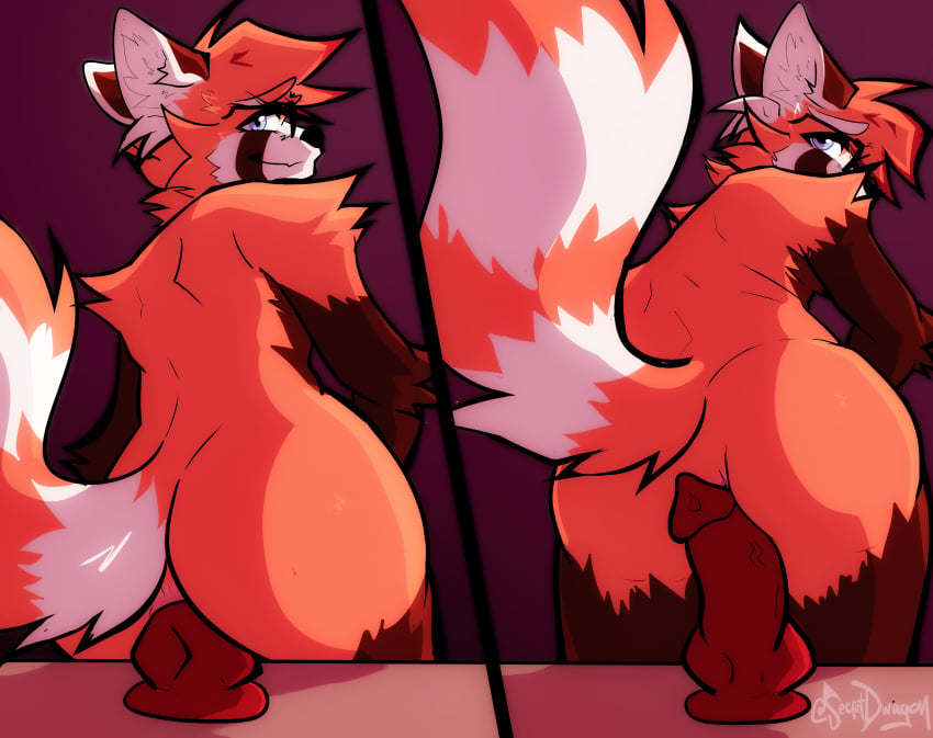 absurd_res ailurid anthro ass dildo duo hi_res male male/male mammal red_panda secretdwagon sex_toy solo