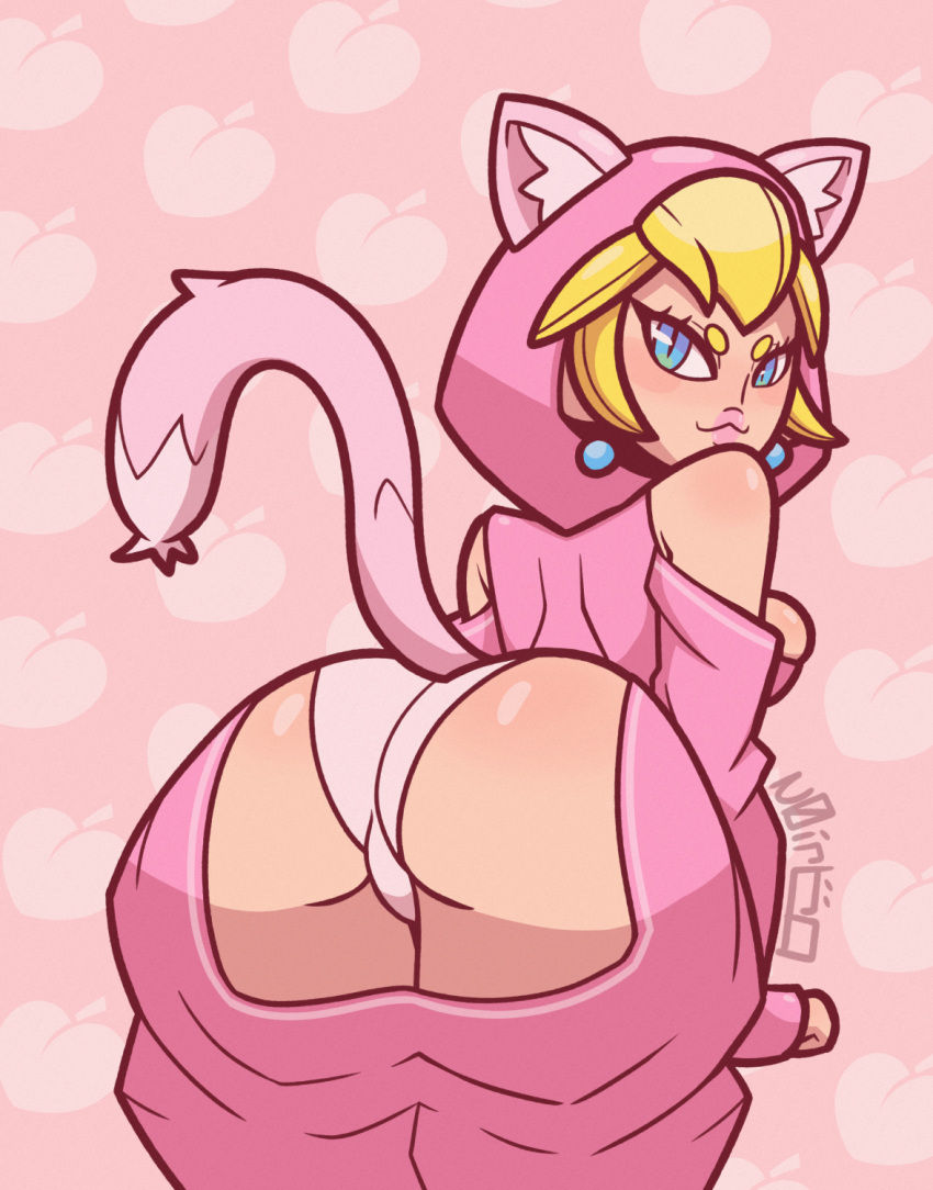 1girls 2022 :3 ass ass_focus ass_up big_ass big_butt blonde_hair blue_eyes bubble_ass bubble_butt cat_costume cat_outfit cat_peach costume dat_ass dumptruck_ass earrings female huge_ass huge_butt looking_at_viewer looking_back make_up makeup mario_(series) nintendo noirzero panties pink_lips pink_lipstick princess_peach shiny_ass shiny_breasts shiny_butt shiny_hair shiny_skin super_mario_3d_world tail thick_ass underwear yellow_hair