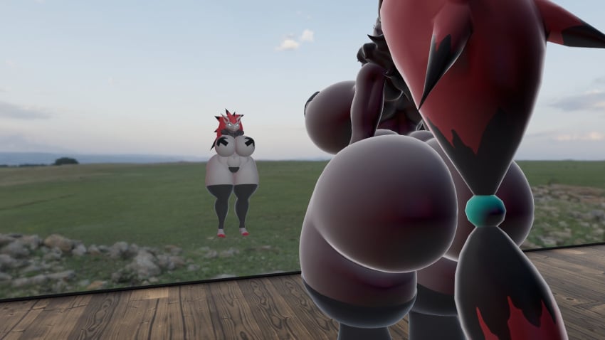 big_ass big_breasts breasts bubble_butt female furry huge_ass muffyhecc muffyhecc_(character) pokémon_(species) pokemon pokemon_(species) tagme zoroark