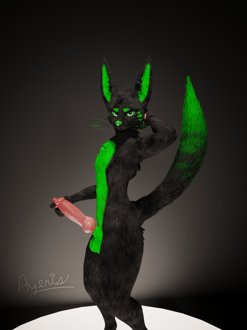 3d_(artwork) absurd_res animal_genitalia animal_genitals animal_penis anthro anthro_only ass ayeris_(artist) balls belly big_balls big_butt big_knot big_penis black_body black_fur black_tail black_whiskers canid canine canine_genitalia canine_genitals canine_penis canis digital_media_(artwork) dominant dominant_male erect erect_penis erection fur fur_markings furry furry_only genitals green_balls green_belly green_body green_ears green_eyes green_fur green_nose green_sheath green_tail green_tail_tip green_whiskers hi_res knot looking_at_viewer male male_only mammal markings naked nude paw_on_penis pawpads paws penis pink_penis pinup pose posing_for_picture rexouium simple_background simple_markings solo solo_focus standing thick_thighs wade_black were werecanid werecanine werewolf wolf