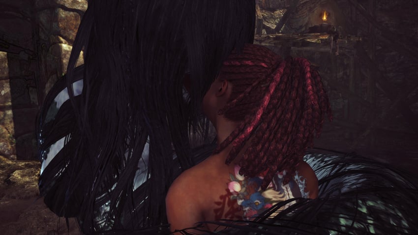 braided_hair captured coiling dark-skinned_female defeated face_lick female_only helpless imminent_rape imminent_vore kissing koei_tecmo licking long_hair monster nioh_2 nure-onna nure_onna peril sleep_molestation sleeping snake squeezing team_ninja unconscious