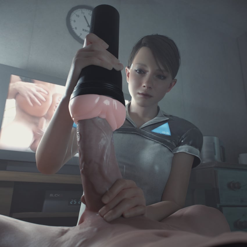 1boy 1boy1girl 1girls 3d android artificial_vagina assisted_masturbation athletic_female big_penis blender blender_(software) blue_eyes breasts brown_hair clothed clothed_female clothed_female_nude_male cowgirl_position cuckold cyclone_red detroit:_become_human female fleshlight hand_on_penis handjob handjob_w/sex_toy huge_cock human jerking jerking_off jerkingoff jerkingoff_another kara_(detroit:_become_human) leeterr light-skinned_male light_skin looking_down male masturbator medium_hair naked netorare nude nude_male onahole pussy robot robot_girl sad sex_toy short_hair vein veins veiny veiny_penis